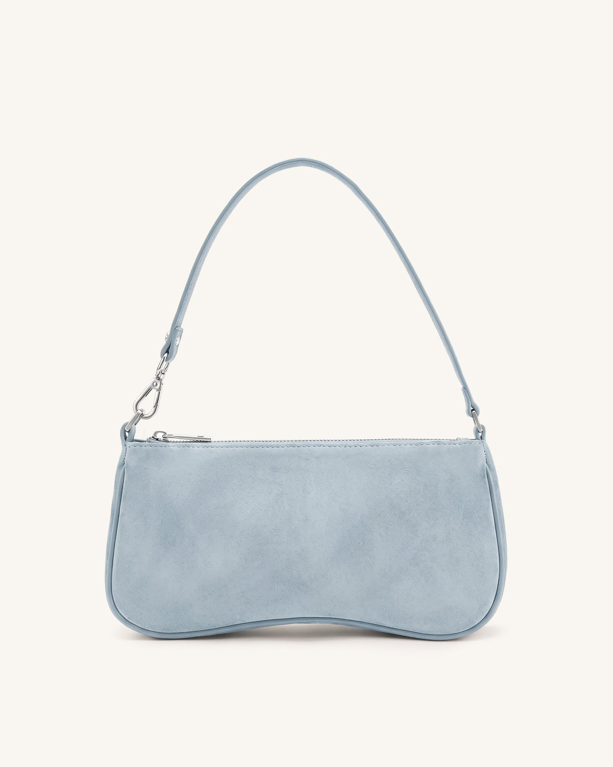 Eva Faux Suede Shoulder Handbag - Sky Blue
